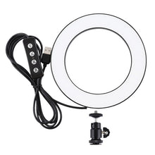 Load image into Gallery viewer, 4.6 Inch USB 3 Mode Ring Light Cold Shoe Tripod Ball Head
