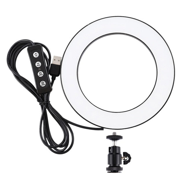 4.6 Inch USB 3 Mode Ring Light Cold Shoe Tripod Ball Head