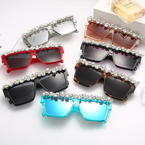 'Excuse Me' Oversized Jeweled Sunglasses